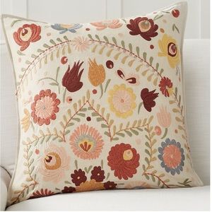 SOLD OUT. Pottery barn Knowles Embroidered Pillow Cover set of 2.